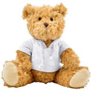 Teddybär mit Kapuze als Kundenpräsent